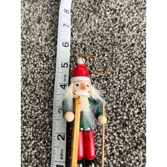 Nutcracker Village Cross Country Skier 5” tall Working Mouth And Back Handle - Picture 6 of 7